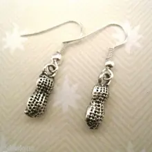 24 пары* милый арахисовый орех* тибетские серебряные серьги SP Подарочная сумка 32 мм GH0101