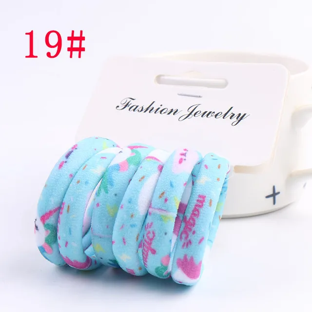 6PCS/Sett Cute Girls Elastic Hair Bands Scrunchies Ponytail Holder Rubber Bands Hair Ties Sweet Kids Hair Rope Hair Accessories style 19