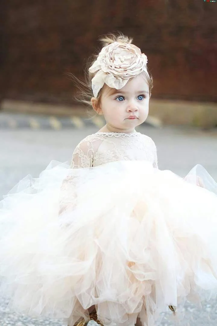 2019 Lovely Ivory Baby Infant Toddler Baptism Clothes Flower Girl