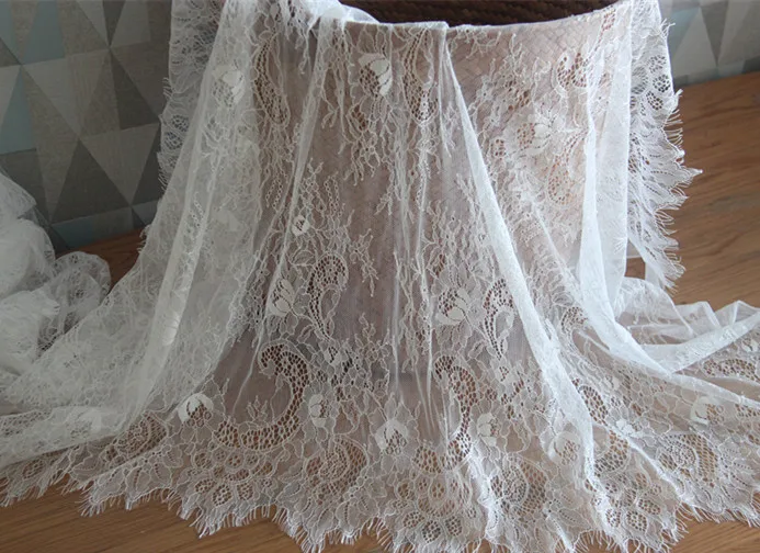 Handmade DIY clothing lace accessories French eyelash embroidery 3Meter width 65cm lace garment accessories,lace sewing supplies,lace sewing accessories,lace accessories