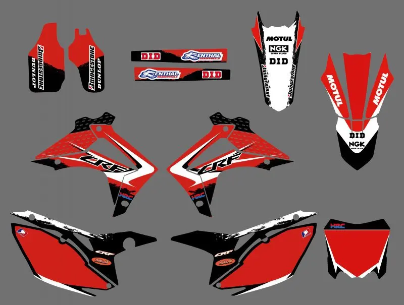 new style 0411 Red TEAM GRAPHICS DECALS FOR HONDA CRF250R CRF250 2014 CRF450R CRF450 2013 2014