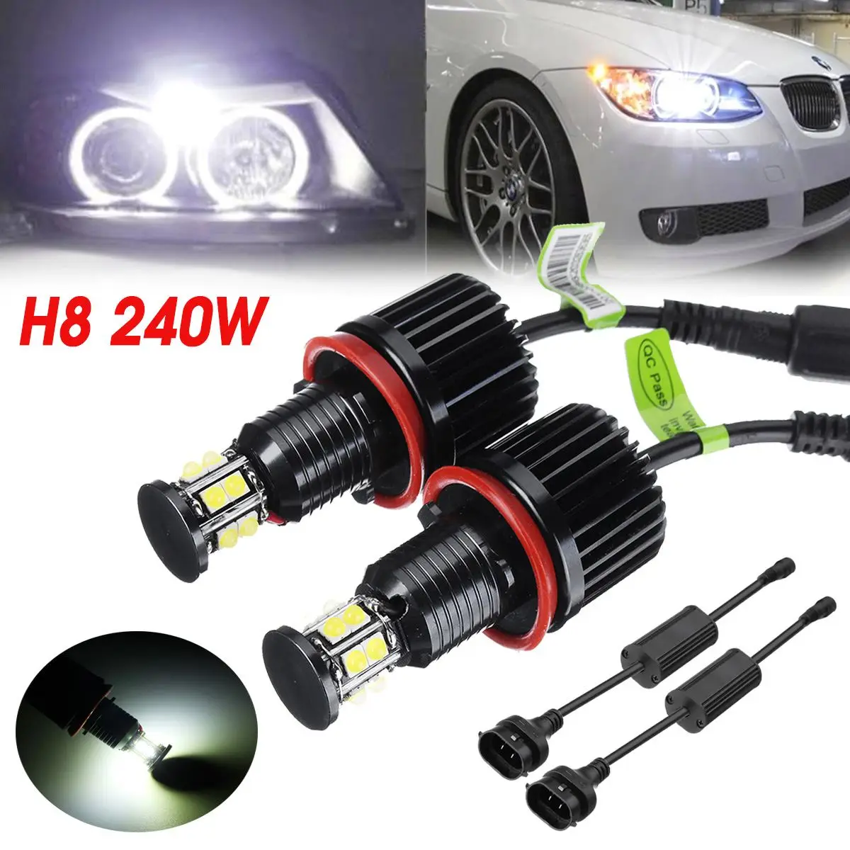 120W H8 12 светодиодный Ангел глаз светодиодный габаритные огни Halo кольцевые фары для BMW X5 E70 X6 E71 E90 E91 E92 M3 E89 E82 E87