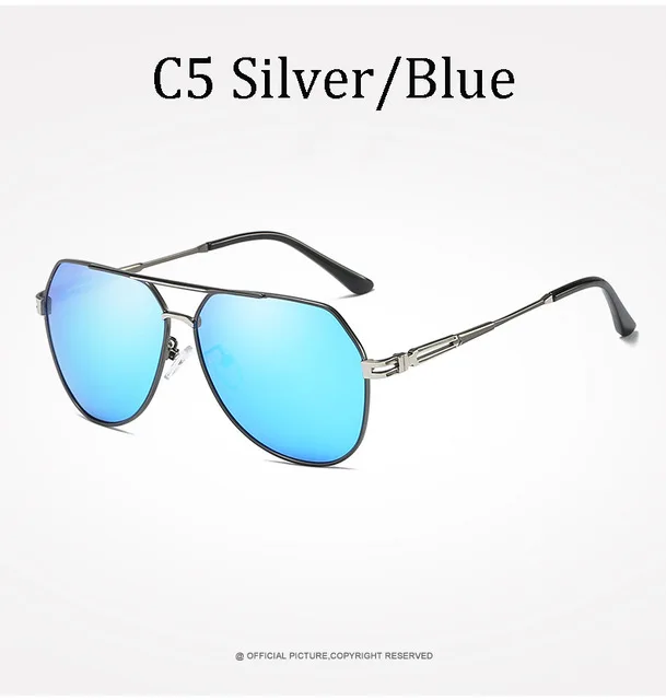 C5 WITH BOX LVVKEE новые модные высококачественные мужские HD поляризованные солнцезащитные очки с металлической оправой мужские зеркальные солнцезащитные очки UV400 Oculos de sol - Цвет линз: C5 WITH BOX