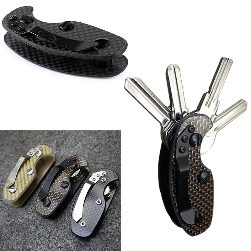 Carbon fiber key holder with belt clip Multi use EDC GEARin Travel