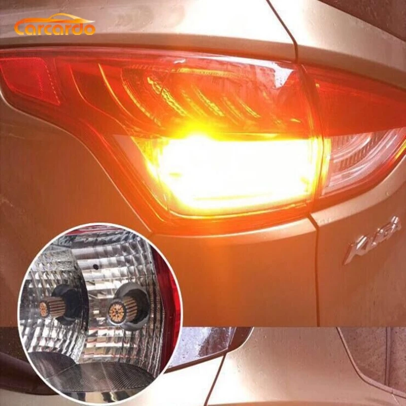 Carcardo 7440 7443 светодиодный Лампа фонарь стоп сигнала 1156 1157 144SMD CanBus без ошибок 20 Вт T20