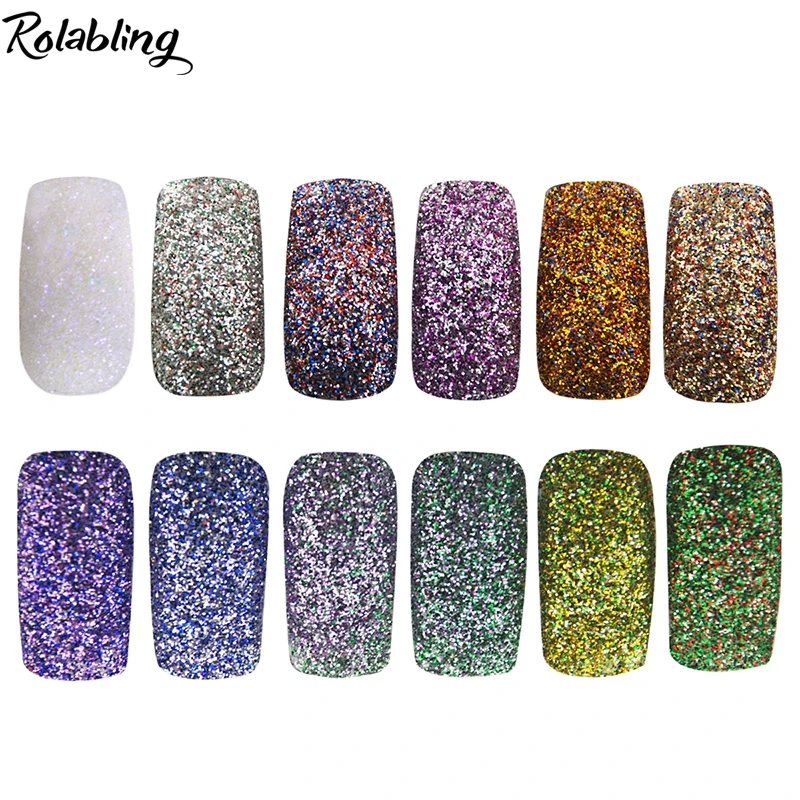 

2017 Very Popular 12pots/Set Nail Glitter Powder Decor Nails Art Powder Dust Bottle Set Mixed Round Nail Art Tips Glitter Nail