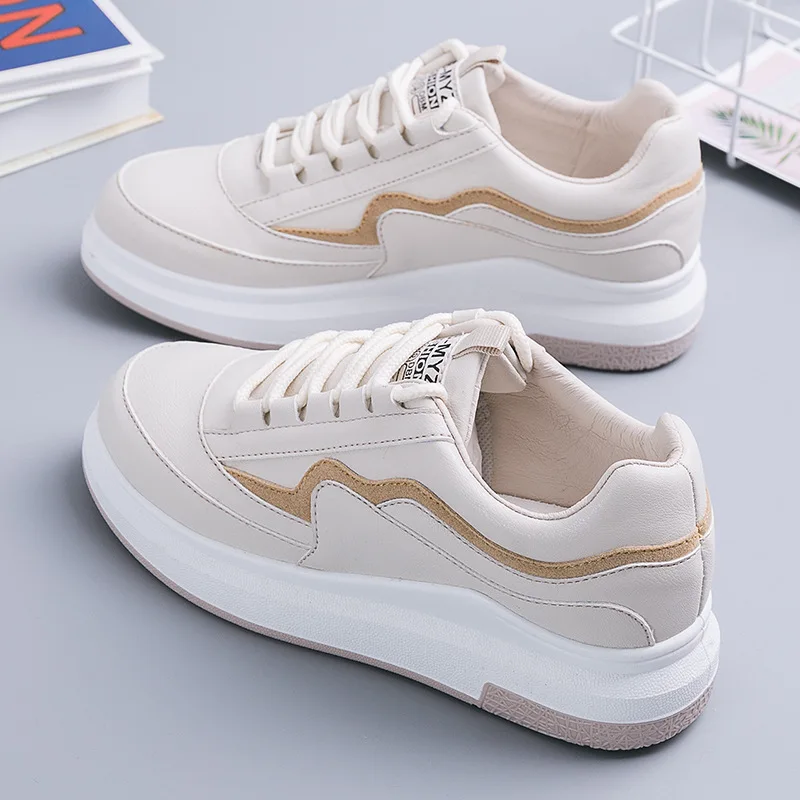 

Outdoor Sneakers Women Casual Plataforma Walking Shoes Spring New Fashion stripe Lightweight Breathable white Shoes JINBEILE