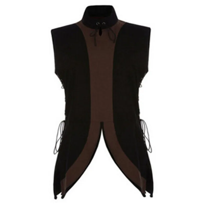 Medieval Renaissance Nobleman Tunic Viking Aristocrat Chevalier Cosplay Costume Stand Collar Shirt With Waistbelt Tops |