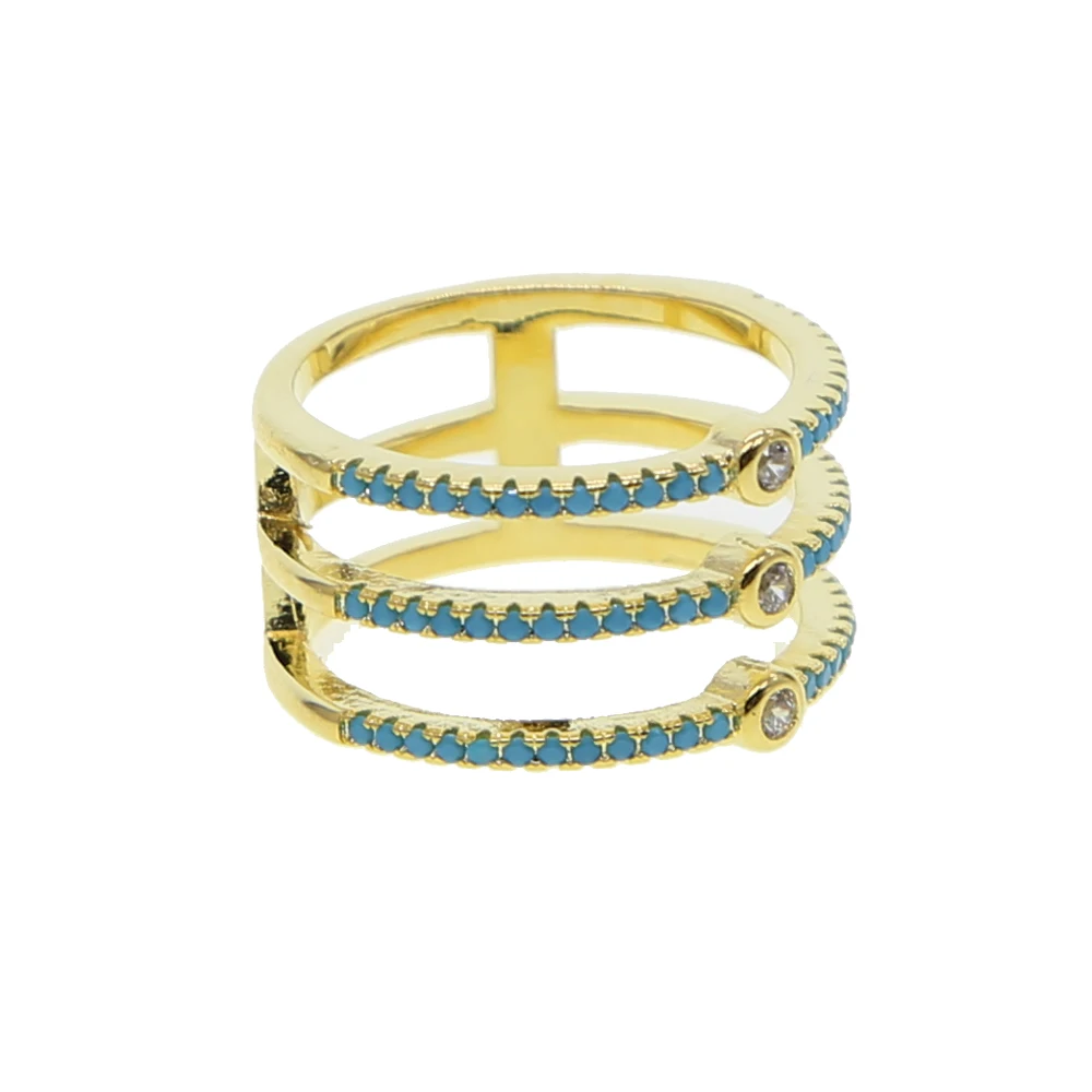 Новинка, высококачественные обручальные кольца, золотой цвет, AAA циркон, бирюза, модные кольца для женщин