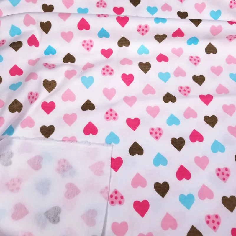 Printed Heart Shape 40s Cotton Knitted Jersey Fabric for DIY baby clothes bibs coated bed sheets Cloth|Ткань| |