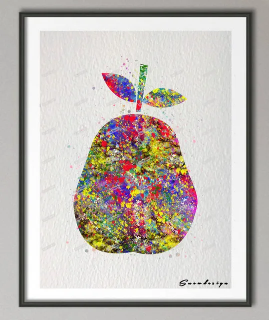 Diy Original Watercolor Pear Canvas Painting Fruit Wall Art Poster Diy Original Watercolor Pear Canvas Painting Fruit Wall Art Poster Prints Pictures Kitchen Home Decoration