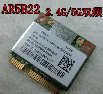 Новая сетевая карта для Atheros AR9462 AR5B22 WB222 Half Mini Pci-E WIFI Bluetooth-совместимая 2 4G/5 ГГц |
