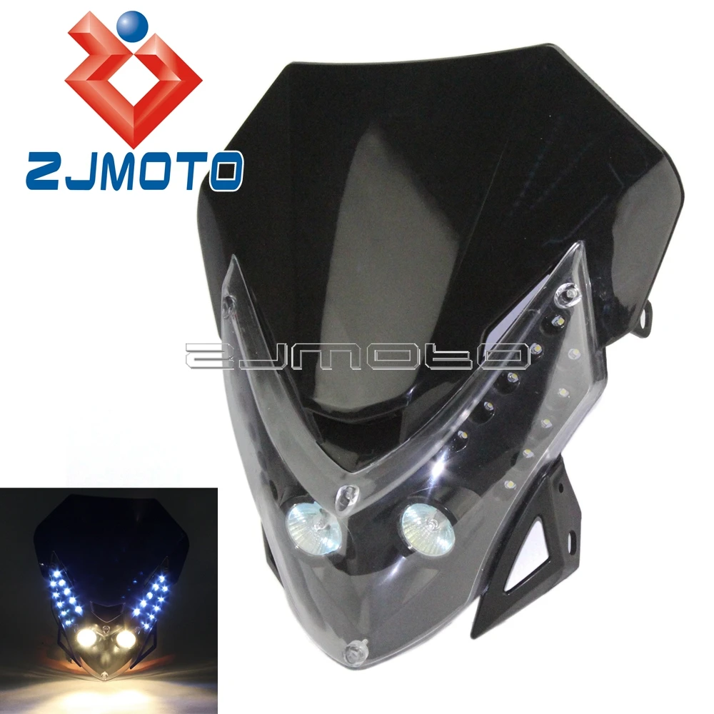 Светодиодный фонарь для мотоцикла, обтекатель, маска для мотоцикла, для Honda Yamaha Kawasaki Suzuki DRZ DRZ250 DRZ400 XRKLX MX TTR XT TW