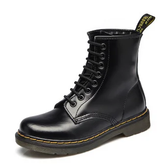 

Women Ankle Boots Shoes Woman 2018 Spring Fall Genuine Leather Lace Up Shoes Punk Plus Size 43 44 Warm Riding, Equestr Boots