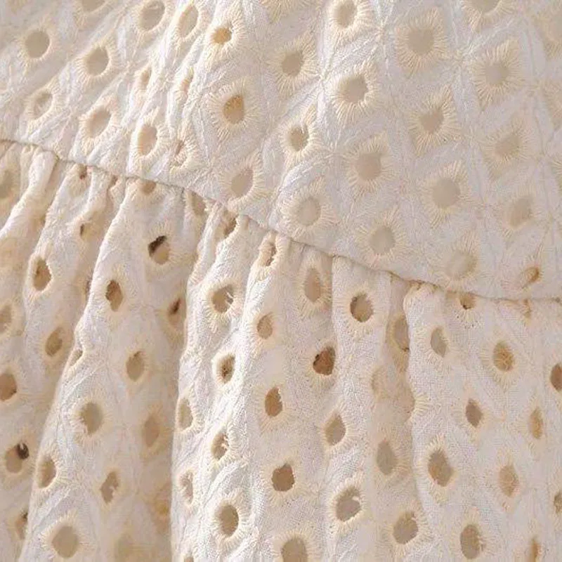 Полый дизайн вышивка женская сорочка сплошной цвет Летняя женская Camis