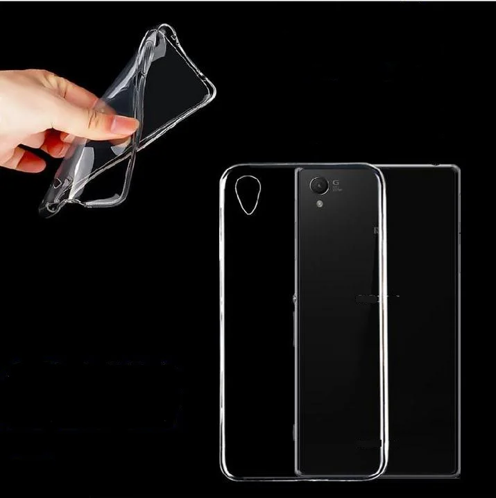 Ultra-thin crystal clear Transparent TPU Gel Soft Case Cover For Sony Xperia Z1 Z2 Z3/Z5 Z3 Compact Z4 M4aq M2 M5 C4 C5 E4 T2 T3