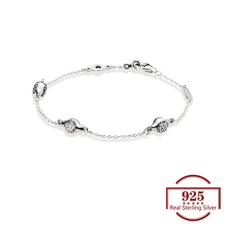 

2019 925 Sterling Silver Love Pea Pod Zircon Bracelet Trendy Jewelry Fits Charm Bracelet DIY for Women Party Lover Gift