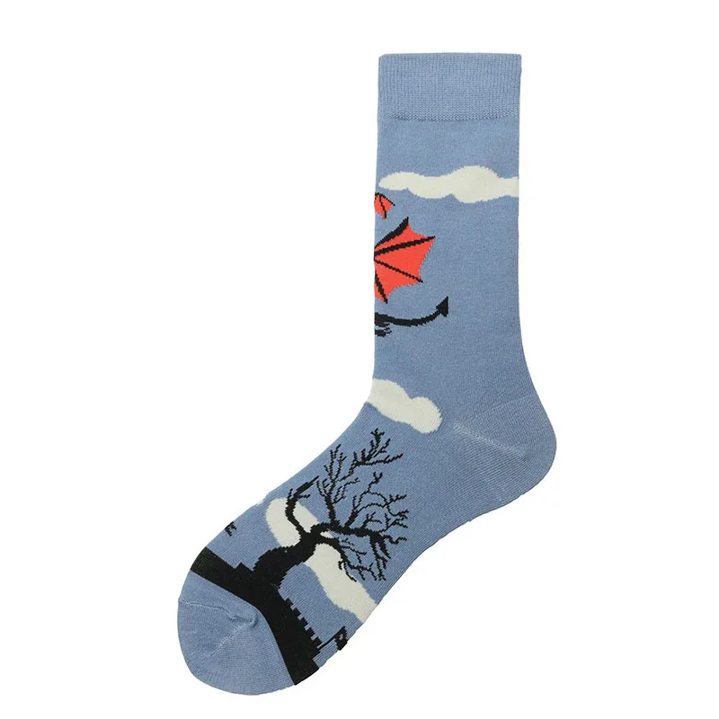 Креативные милые носки Харадзюку С мультяшной собачкой, лебедем и белкой; забавные повседневные мужские носки в стиле хип-хоп; уличные модные разноцветные носки