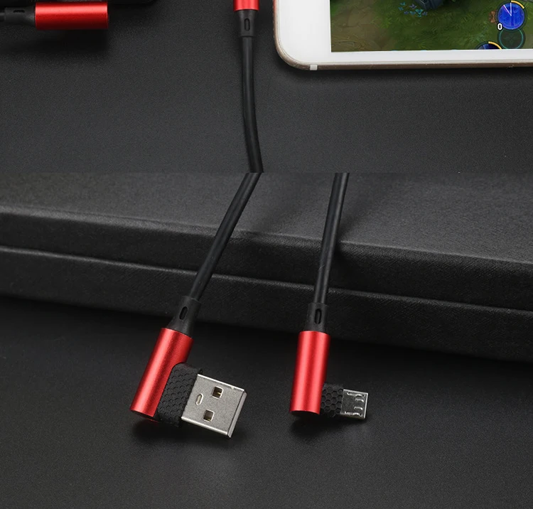 90 градусов двойной СГИБ двойной локоть кабель для передачи данных Micro usb type C кабель для зарядки iPh кабель мобильного телефона кабель зарядного устройства