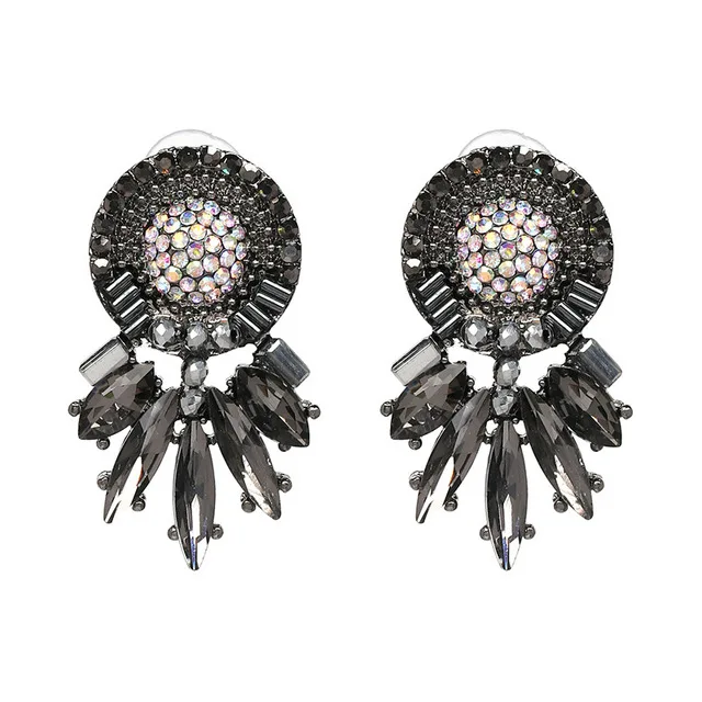 JUJIA, Ретро стиль, простой дизайн, дешевые серьги для женщин, модное ювелирное изделие, богемные массивные серьги-гвоздики с кристаллами, Brincos - Окраска металла: D3502GY