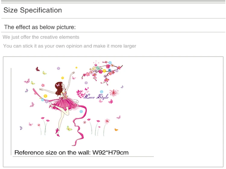 [SHIJUEHEZI] мультфильм девушка танцор наклейки на стену DIY Розовые фотообои с изображением деревьев наклейки для детской комнаты украшения для детской спальни Muursticker