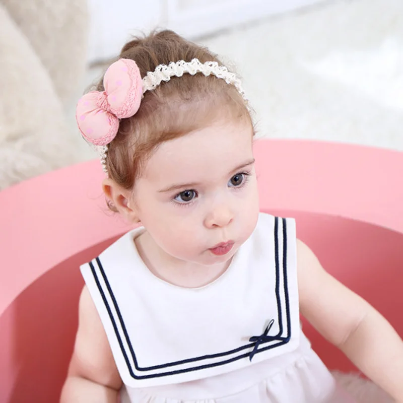 3Bowknot Bag Baby Girl Headbands Elastic Comfortable Kids Hair Band Headdress Dress Up Sweet Lace Colorful Headwear for Infant Toddler