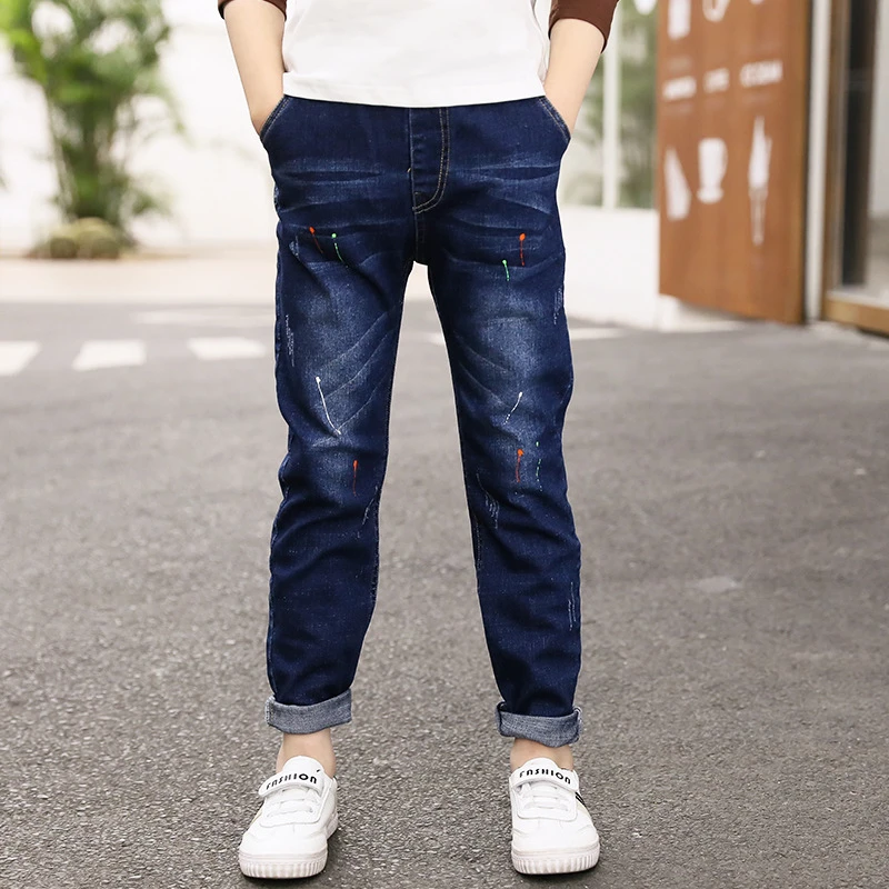 2018 nueva moda Vaqueros Niño niños Denim Pantalones Otoño Invierno Caliente niños vaqueros bebé niños ropa Casual Pantalones 12| Vaqueros| - AliExpress