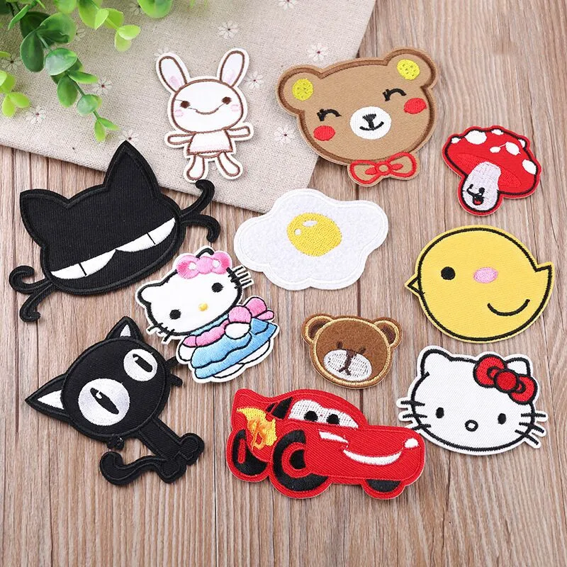 

Clothes decorative cloth stickers children's embroidery flower patch stickers cute cartoon jeans repair hole