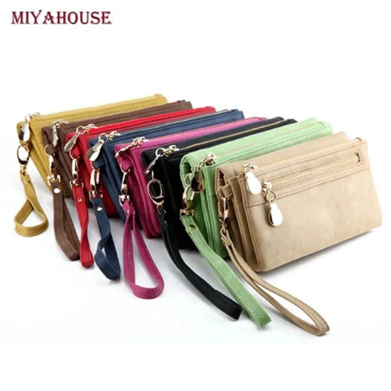 High Capacity Fashion Women Wallets Long Dull Polish PU Leather Wallet Female Double Zipper Clutch Coin Purse Ladies Wristlet High Capacity Fashion Women Wallets Long Dull Polish PU Leather Wallet Female Double Zipper Clutch Coin Purse Ladies Wristlet