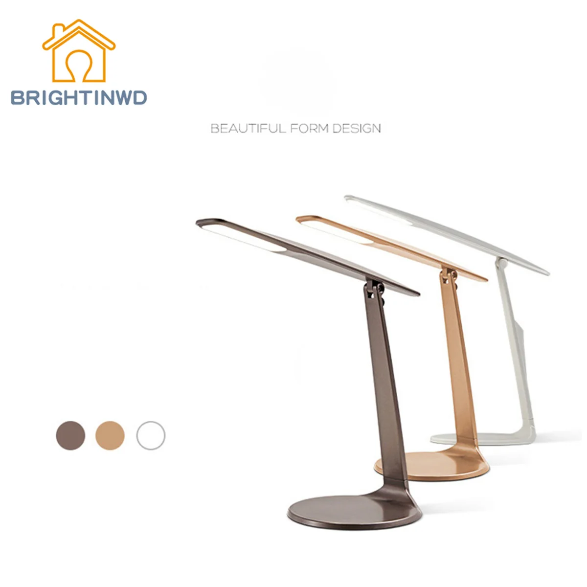 

BRIGHTINWD LED Simple Table Lamp Bedroom Rechargeable LED Eyebolt Childrens Study Litter Table Lamp Folding Work Reading Light