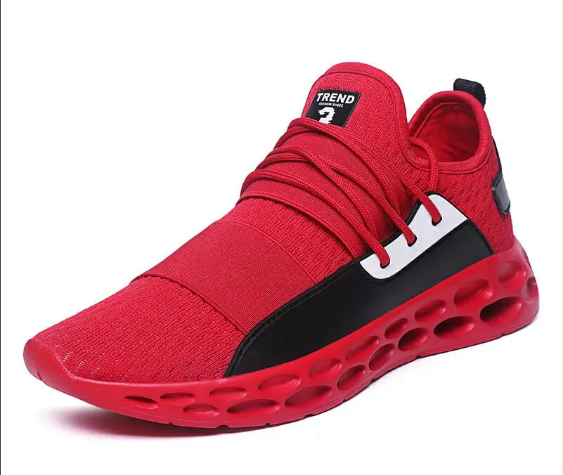 Новые сетчатые мужские кроссовки для бега, мужские амортизирующие кроссовки, прогулочная обувь для вождения, Уличная обувь, обувь для отдыха и путешествий, zapatos hombre - Цвет: Красный