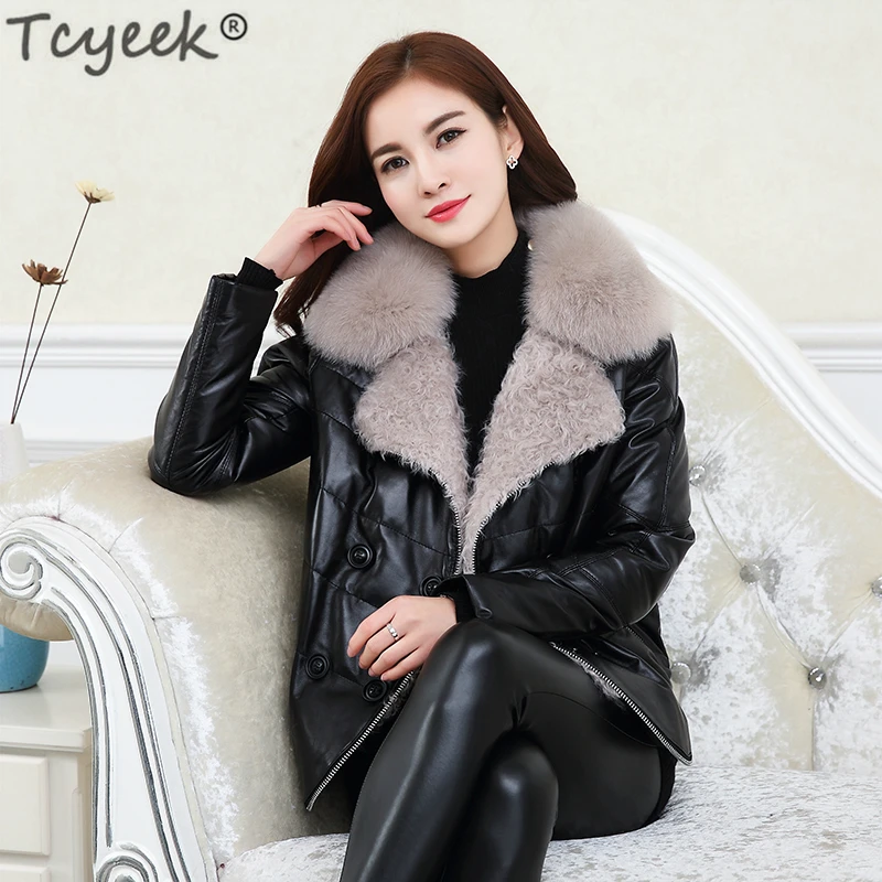 women's genuine leather parkas