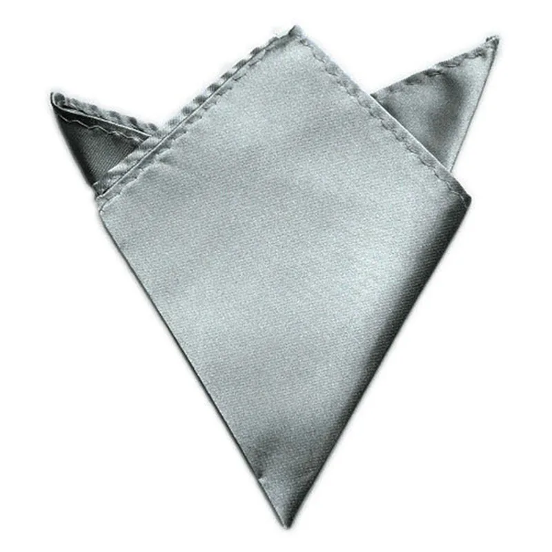 silver gray Распродажа мужские атласные однотонные простые костюмы Свадебный квадратный Карманный вечерние платок повязка на голову шейный шарф браслет полотенце - Цвет: silver gray