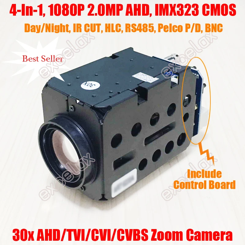 1080P 2MP 4 в 1 видеорегистратор AHD TVI CVI CVBS IMX307 30x CMOS CCTV модуль камеры с зумом 5 90 мм 18x для