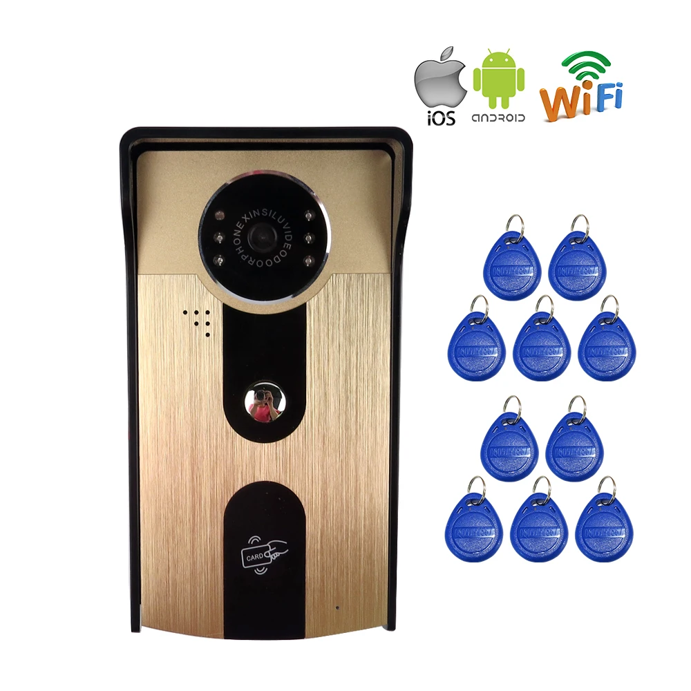 

FREE SHIPPPING NEW RFID Access Wireless Network Wifi Video Door Phone Doorbell Intercom Waterproof for Android IOS Mobile Phone