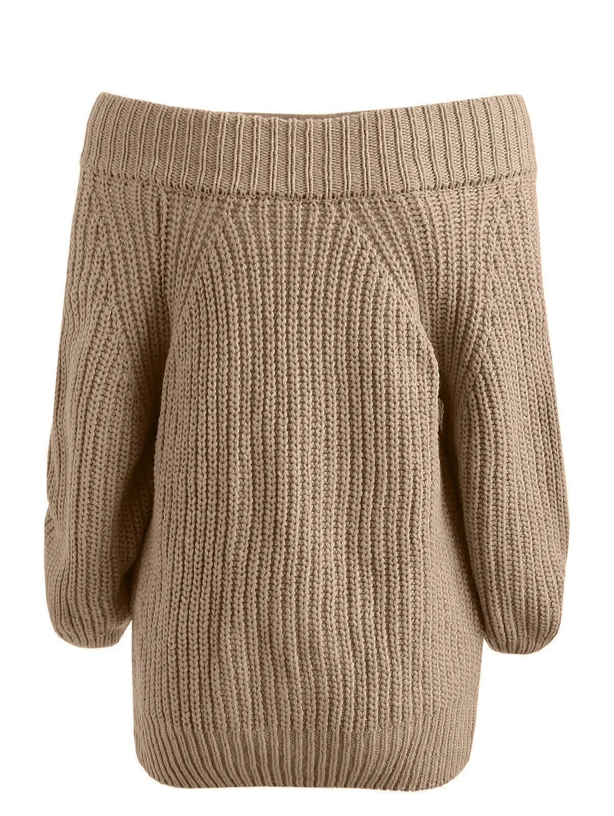 Wipalo Женский пуловер с открытыми плечами, джемпер с крупной вязкой и длинными рукавами