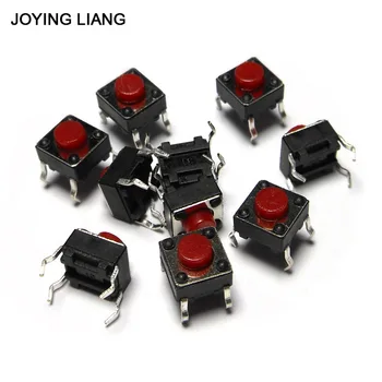 

10PCS/Lot 6*6*5MM Black/ Red Small Button Switch Copper Foot Micro Square Push Button Switches Electronic Accessories 6X6X5