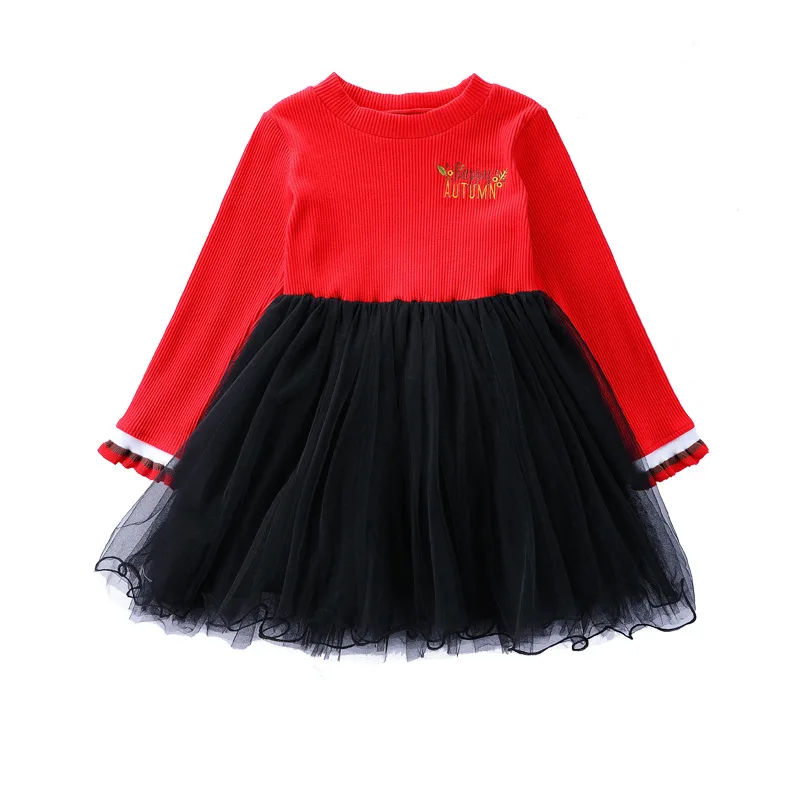 

New Arrive Girls Princess Dresses Girls Clothing Long Sleeve Embroidery Knitted Children Clothes Fashion Baby Girl Dress CA110