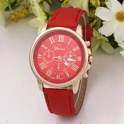 Для женщин кожаный ремешок кварцевые часы для деловой леди простой дизайн Лидер продаж Модные женские наручные часы