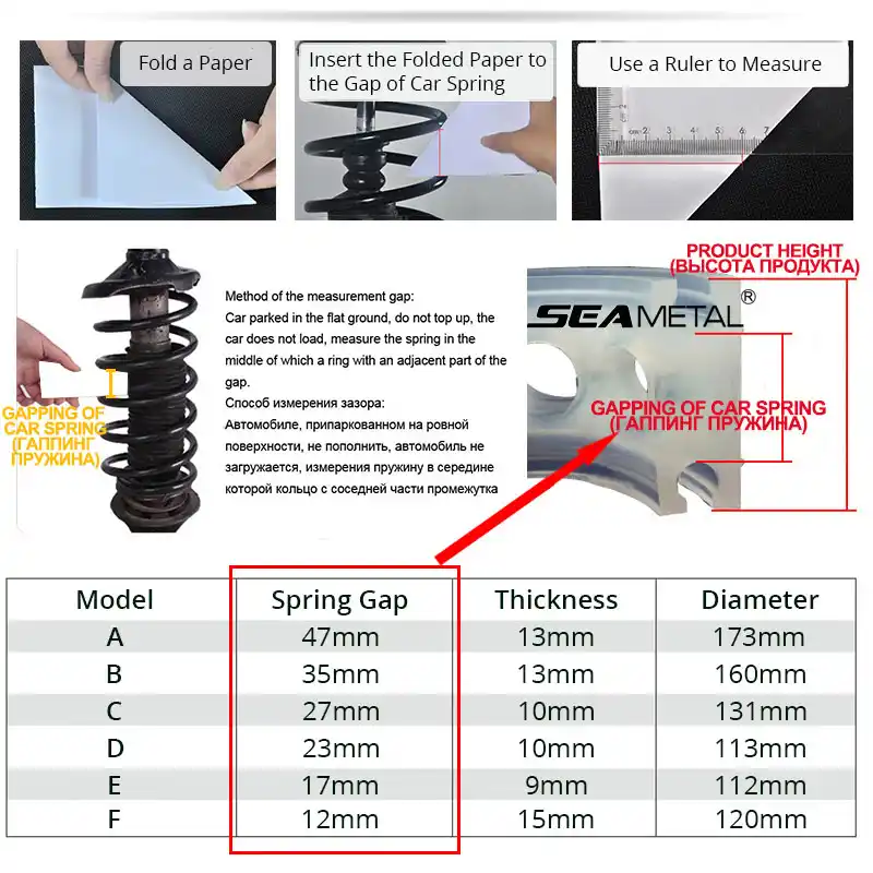 NEW Car Buffer Auto Spring Buffers A B C D E F Type Universal Coil