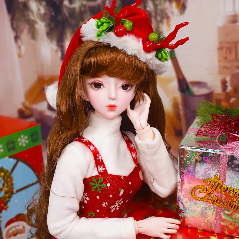 

BJD doll 1/3 joint body 62CM Exquisite Christmas set hand-painted makeup suit with clothes shoes exquisite gift box SD dolls toy