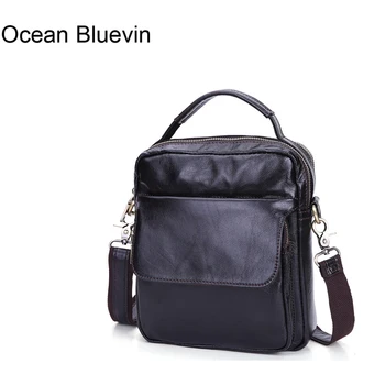 

OCEAN BLUEVIN Hot New Men Casual Small Genuine Leather Shoulder Bags Leather Messenger Crossbody Travel Bag Handbag for Men Male