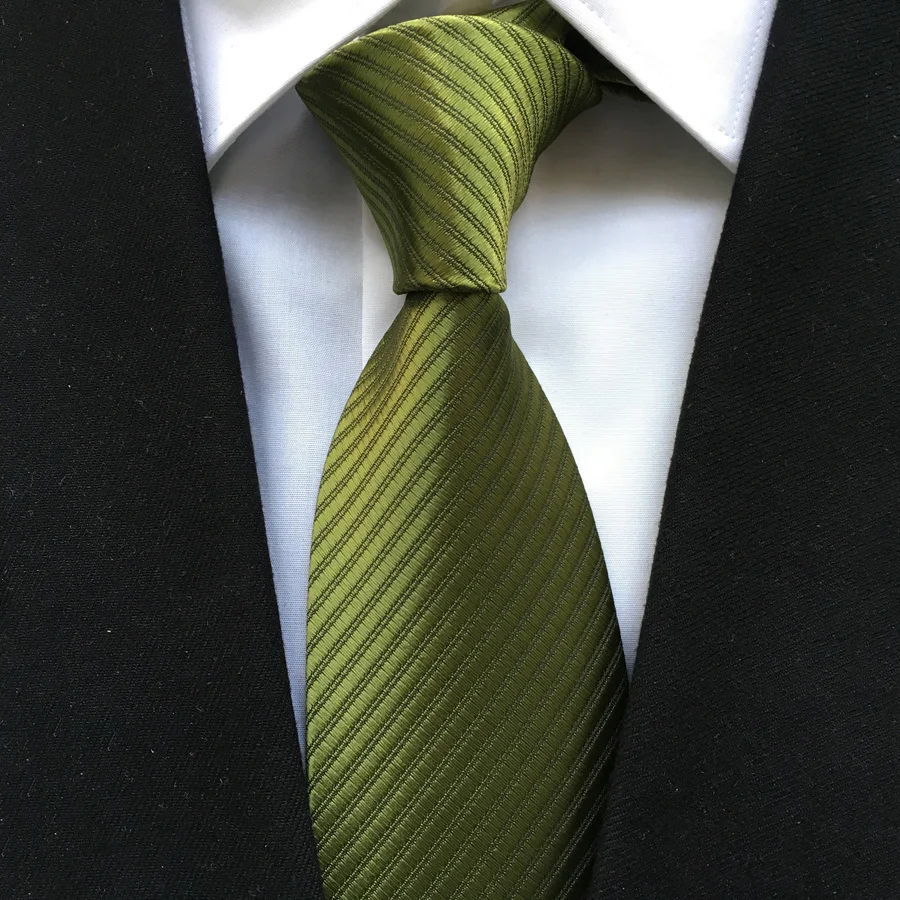 Unique Woven Necktie Solid Green Ties Match Shirt Suits-in Men's Ties & Handkerchiefs from 