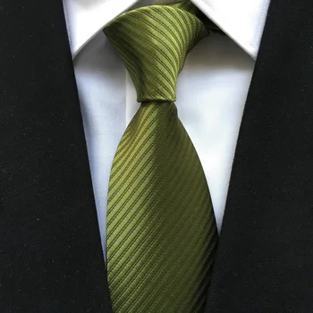 

Unique Woven Necktie Solid Green Ties Match Shirt Suits