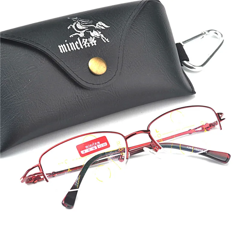 MINCL/интеллект прогрессивные многофокусные коммерческие очки для чтения бифокальные красные женские ультра легкие двойные очки для чтения FML