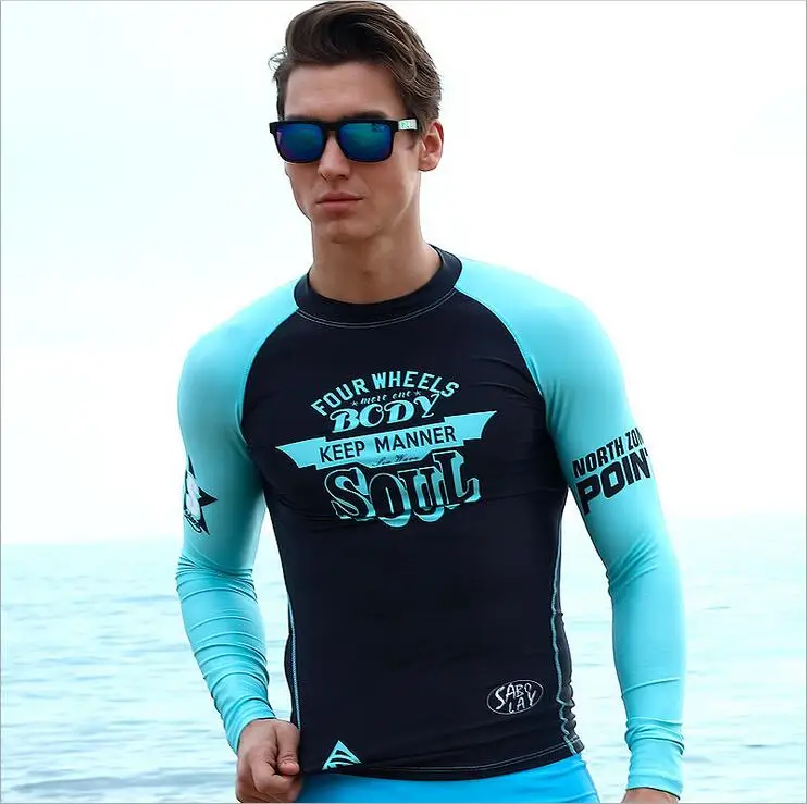SABOLAY upf 50 Рашгард с длинным рукавом рубашки для плавания гидрокостюм Топ для рыбалки мужские куртки для виндсерфинга спортивный костюм купальник для серфинга