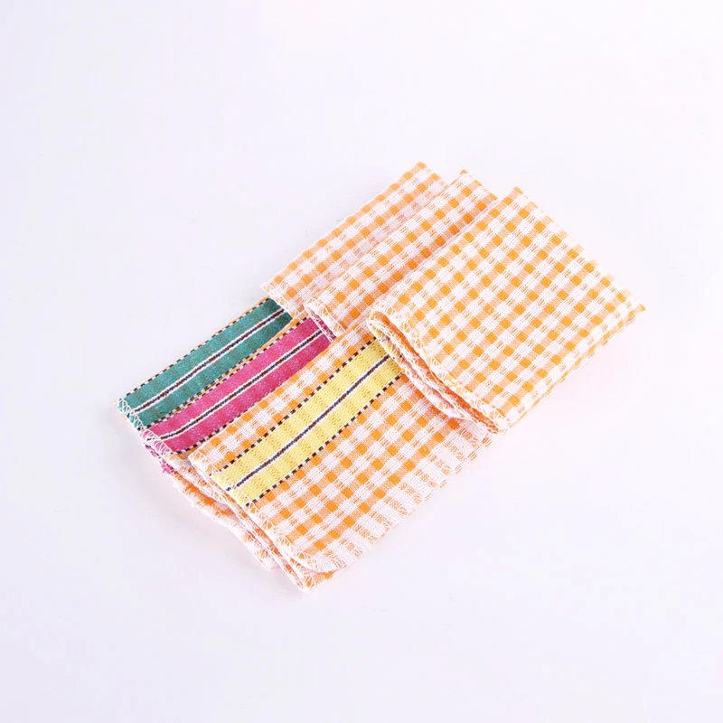 

QF007 Best Quality 35x35cm three color design Checked PolyCotton Material Kitchen Cleaning Towel Dish Cloth