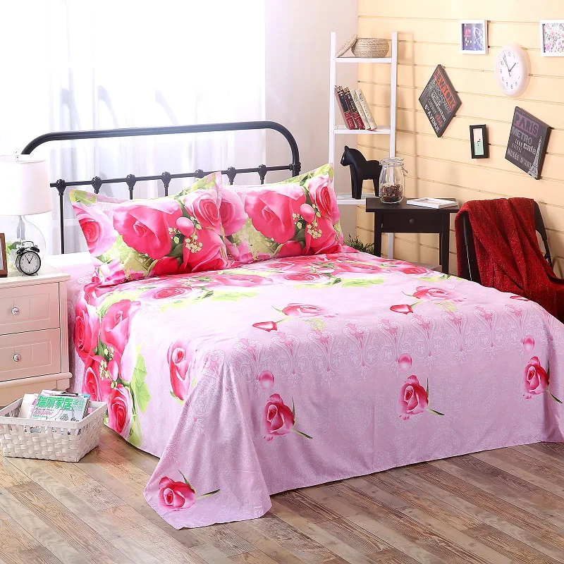 3D Bedding Sheet Pillow Case Cover Set Flower Rose Lily Peacock Animal For Single Double Twin King Bed Home Textile Hot Sale