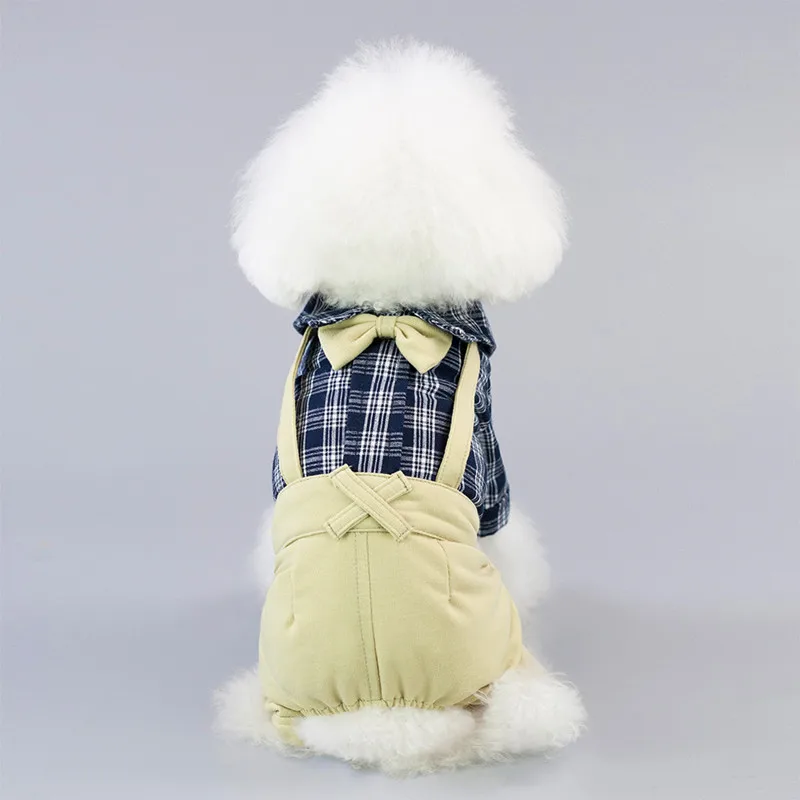 Плед комбинезоны для домашних животных собак милые животные дизайн пальто для щенка кошки четыре средства ухода за кожей стоп одежда для
