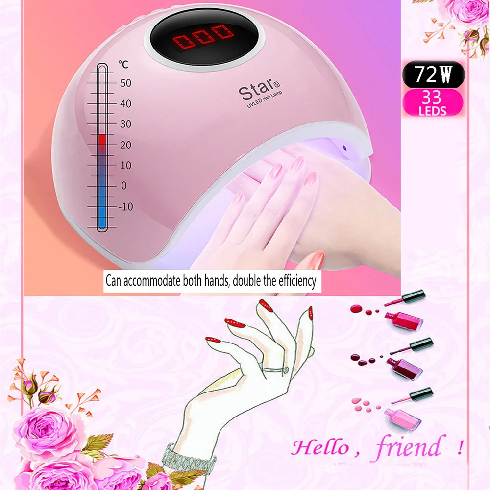 

72W/48W Manicure Lamp UV LED Nail lamp Nail dryer for All Nail Gels with Smart LCD Display Nail Art Tools